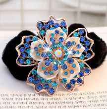 将图片加载到图库查看器,HAPPY00000 27 PB - F   6cm Flower Shape Pleuche Band (Blue, purple, and gold colors)