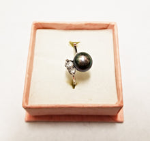 将图片加载到图库查看器,HAPPY000072 PR  7mm Freshwater Pearl Ring (Black and white colors)