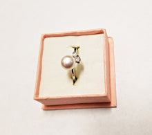 将图片加载到图库查看器,HAPPY000072 PR  7mm Freshwater Pearl Ring (Black and white colors)