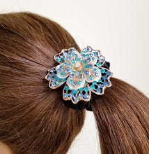 将图片加载到图库查看器,HAPPY00000 27 PB - F   6cm Flower Shape Pleuche Band (Blue, purple, and gold colors)
