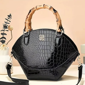 Elegant Bamboo Handle Handbag