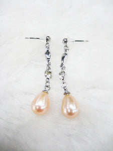 HAPPY000037 PE   7-8mm Freshwater Pink Pearl Earring