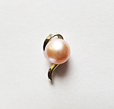 HAPPY000064 PP   9mm Freshwater Pearl Pendant (Purple and pink colors)