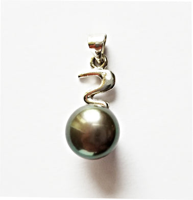 HAPPY000065 PP   9mm Freshwater Pearl Pendant (Black and white colors)