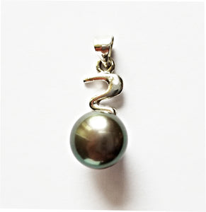 HAPPY000065 PP   9mm Freshwater Pearl Pendant (Black and white colors)