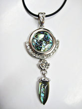 Load image into Gallery viewer, HAPPY000053 SP - AG   6X2.4cm Abalone Shell and Metal Pattern Pendant