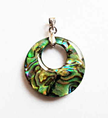 HAPPY000059 SP - AD   2.5cm Double-layers Abalone Shell Pendant