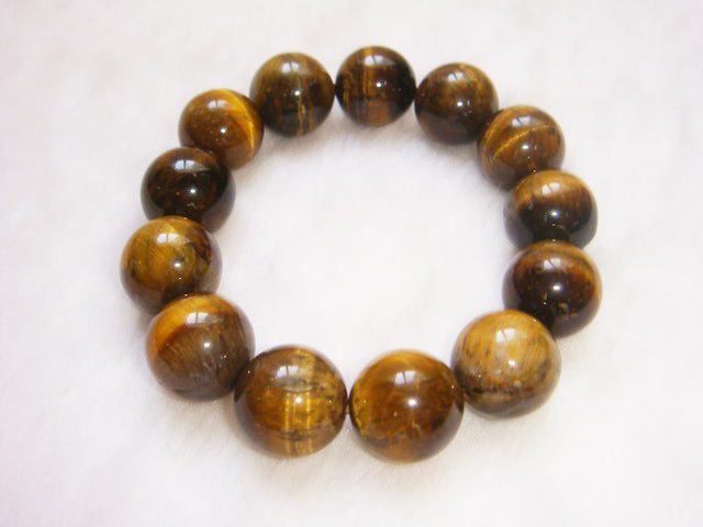 HAPPY000047 JB - T   12mm Tiger's eye Stones Bracelet