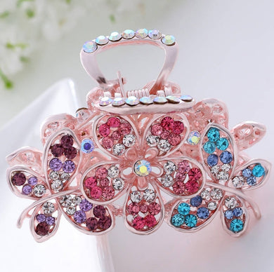 HAPPY000007 HC - F   6cm Multiple Color Flowers Claw Hair Clip