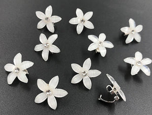 HAPPY00000 14 SC - F   2X2cm  Flower Shape Small Clip (Pink, purple, and white colors) (1X5) per bag
