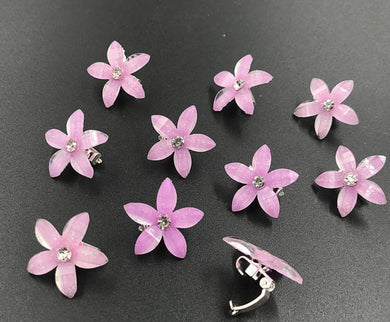 HAPPY00000 14 SC - F   2X2cm  Flower Shape Small Clip (Pink, purple, and white colors) (1X5) per bag