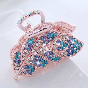 HAPPY000005 HC - L   6cm Leaf Shape Claw Hair Clip (Blue and pink colors)