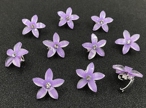 HAPPY00000 14 SC - F   2X2cm  Flower Shape Small Clip (Pink, purple, and white colors) (1X5) per bag