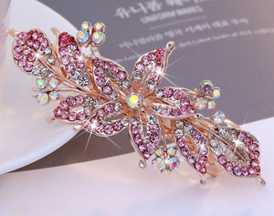 HAPPY00000 21 LC - F   8X3.5cm Flower Shape Hair Clip (Pink and multiple colors)