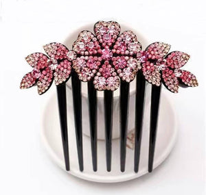 HAPPY00000 30 HC - F   Large Flower Shape Hair Comb  8.3 X 8.4 CM