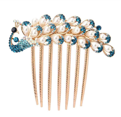 HAPPY00000 31 HC - P  Peacock Shape Large Hair Comb  9 x 9 CM